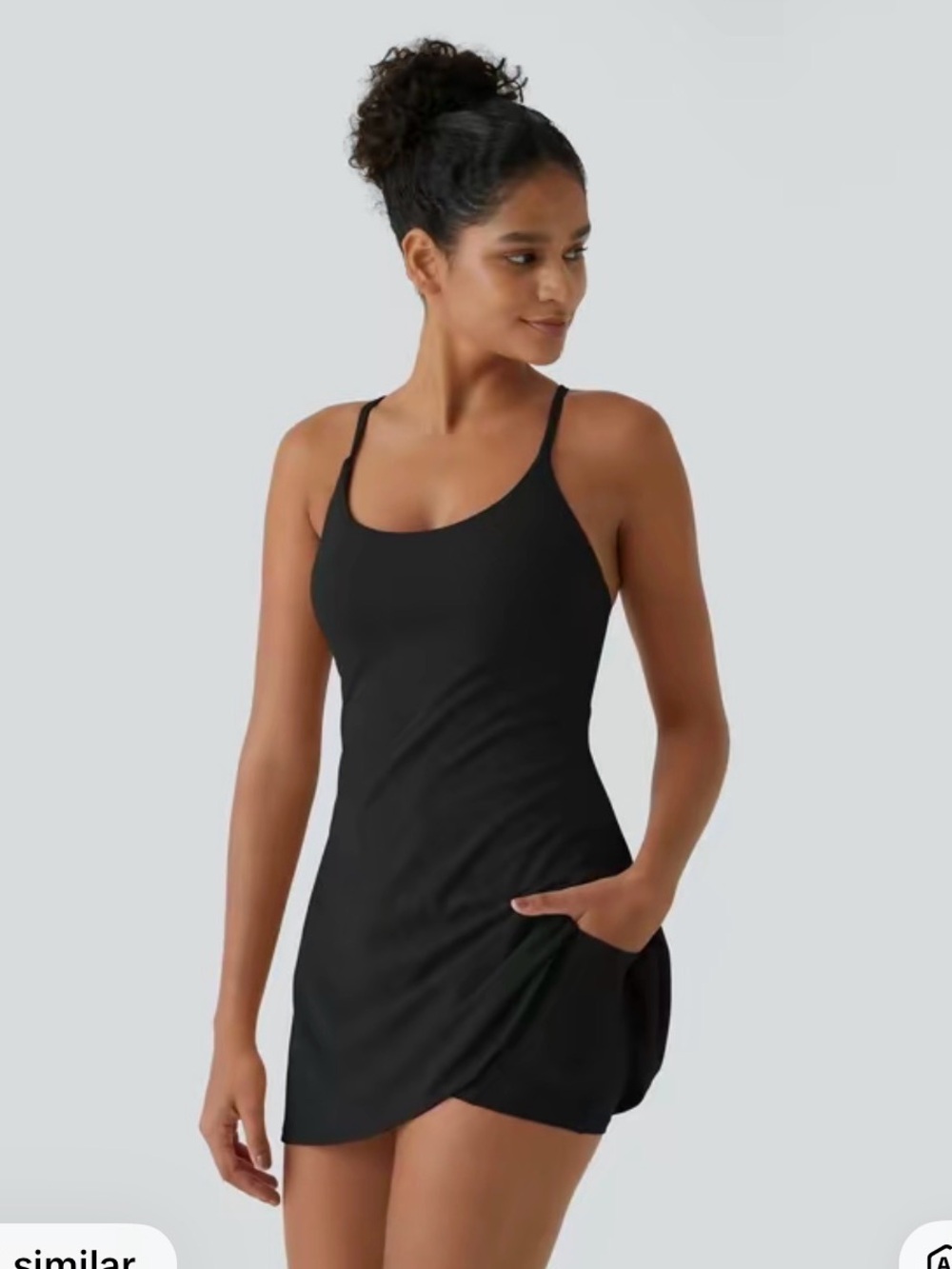 HALARA Black Active Dress with Straps